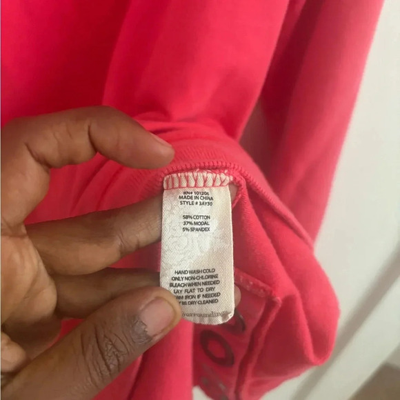 Soft Surroundings Petite Make It Snappy Tunic pullover Coral Pink Womens PXL - Picture 4 of 6